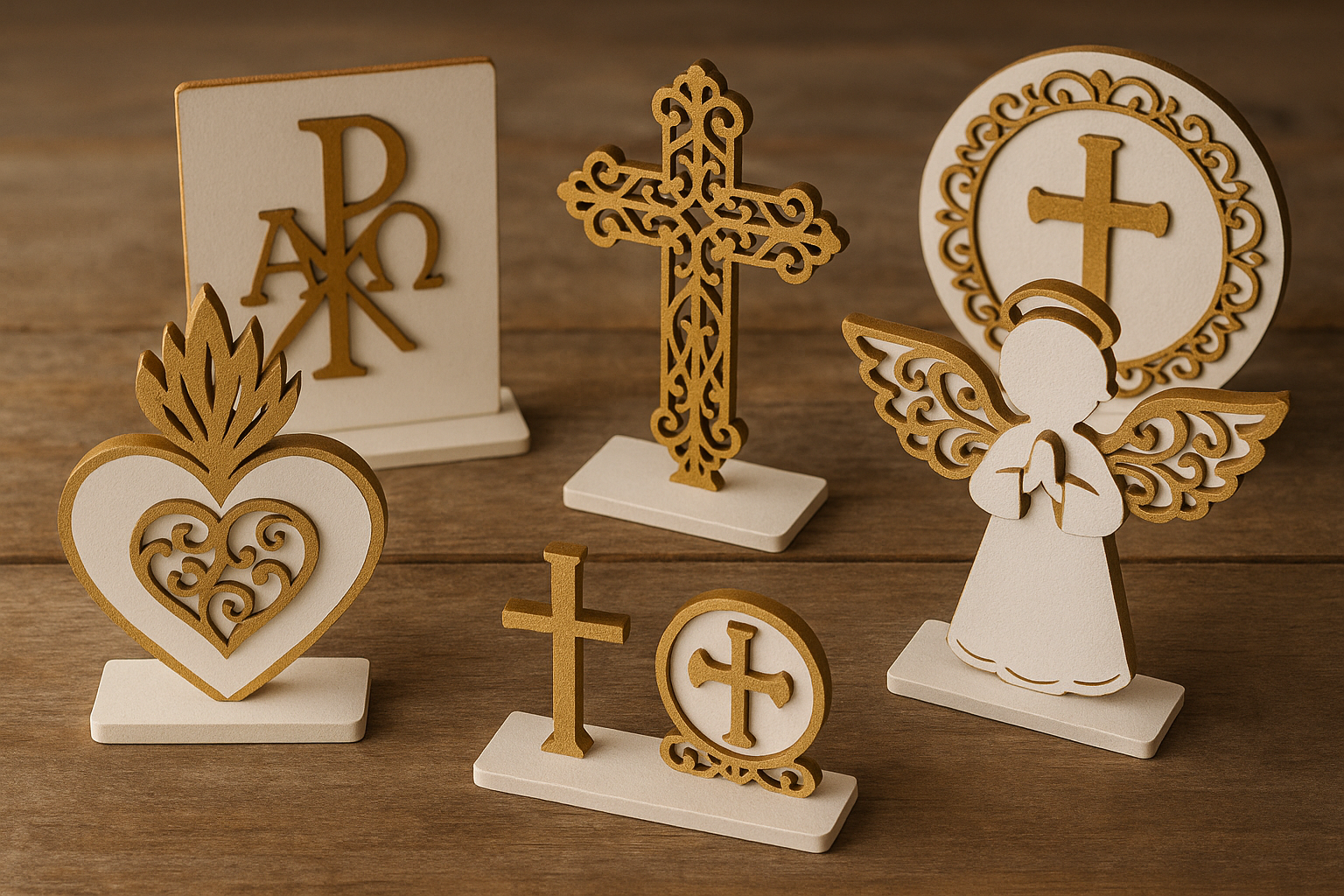recuerdos hechos de mdf decorados para celebraciones religiosas